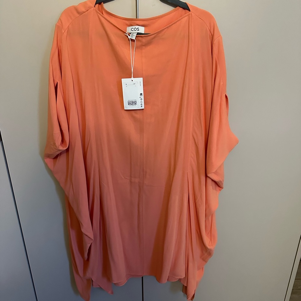COS Orange Tunic with Dolman Sleeves and Oversized Fit